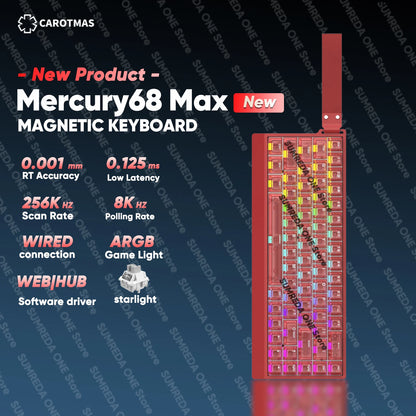 IROK Mercury68 Max Magnetic Mechanical Gaming Keyboard, 68-Key Wired 8K Rapid Trigger Keyboard with Hall Effect Switches, Hot-Swappable RGB Gaming Keyboard