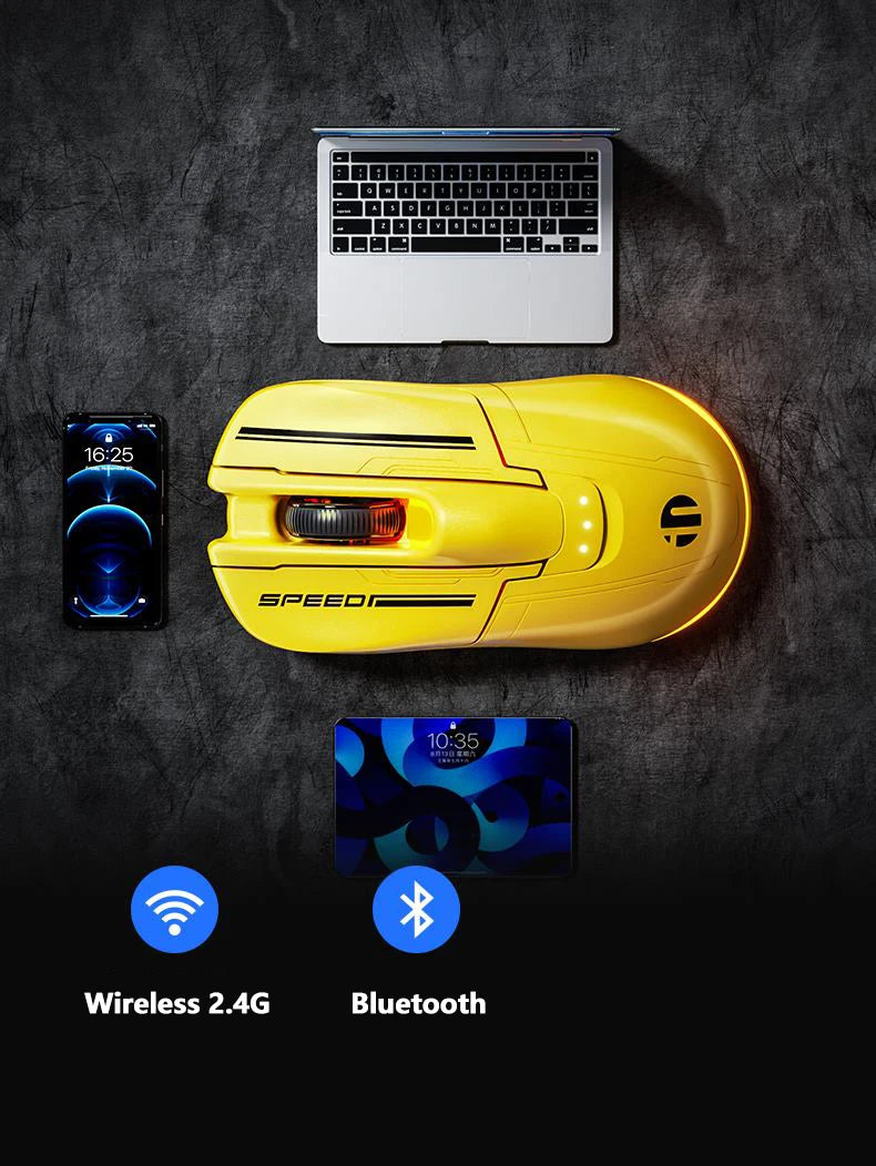 INPHIC Super Racing Car Series kabellose Bluetooth-Gaming-Maus 500mA mit Akkustandsanzeige und anpassbaren Lichteffekten