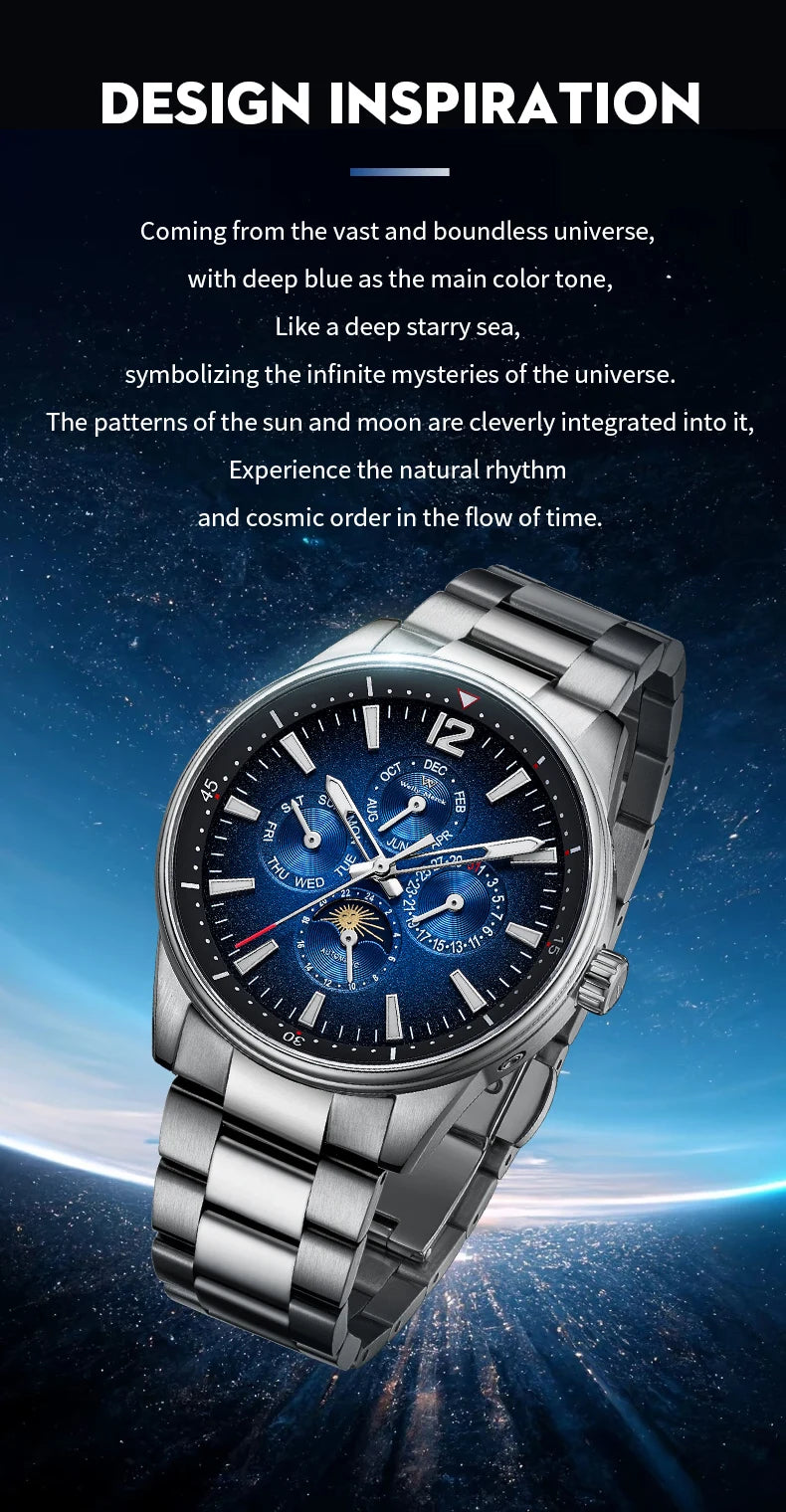 WM Watch Automatic Mechanical Watches Waterproof Multifunctional Business Men's Watches Watch WM160M