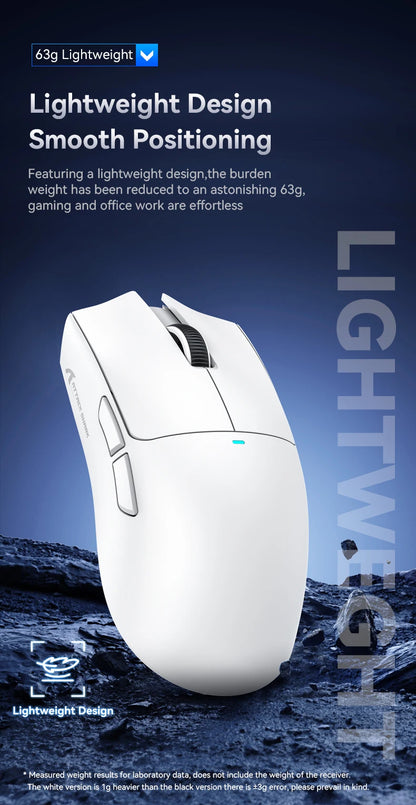 Ratón gaming inalámbrico ATTACK SHARK X11SE, trimodo, superligero de 63g con sensor PAW3311, 22000 DPI, batería de 300mAh, controlador dual