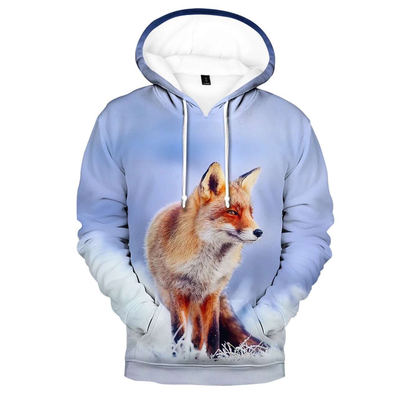 Populära hiphop-hoodies med ny 3D-rävprint, bekväma sweatshirts för män/kvinnor och vuxna/barn, avslappnade pullovers