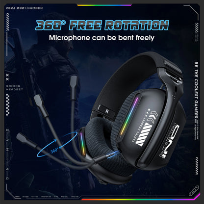 ONIKUMA GT808 Wireless Gaming Headset 2.4G/Bluetooth/Wired 3-Mode Over-Ear Gaming Headphones with Noise-Cancelling Mic for PC PS4 PS5