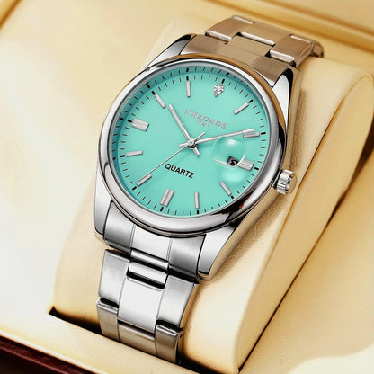 CHRONOS Luxury Men Dress Watches Waterproof Luminous Date Men's Business Quartz Wristwatches Stainless Steel Watch Male Reloj