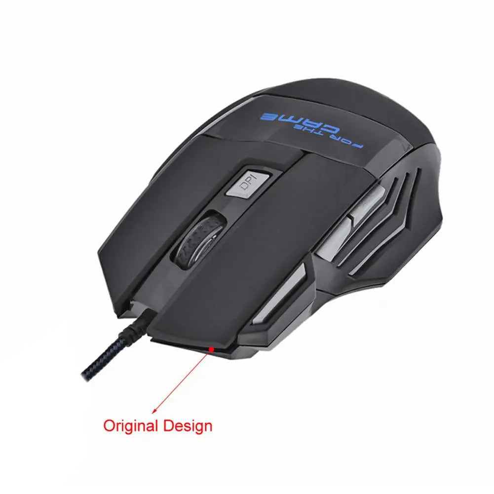 Mouse da gaming cablato con retroilluminazione a 7 colori, 5500 DPI regolabili, mouse ottico cablato nero per PC gaming e computer desktop