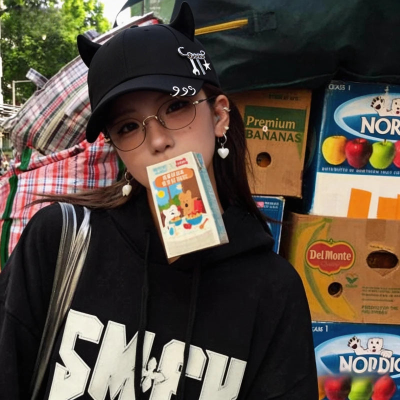 Metalringe, duckbill-kasket, baseballkasketter til mænd og kvinder, moderigtige hiphop-kasketter, udendørs street-stil