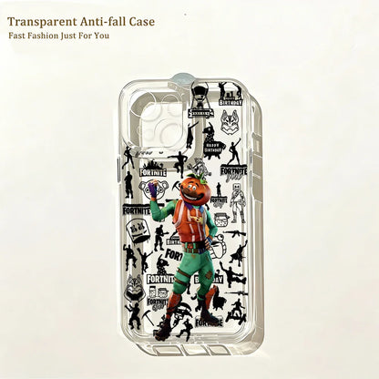 Capa de Telemóvel Hot Game F-Fortnites para iPhone 17e 17 16 16e 15 14 13 12 11 Mini Pro Max X XR XSMax 7 8 Air Plus com Traseira Transparente