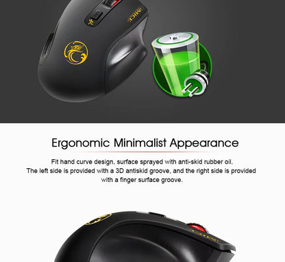 Mouse wireless nuovo 2000DPI regolabile con ricevitore USB 3.0, mouse ottico per computer 2.4GHz, mouse da gaming dal design ergonomico per laptop