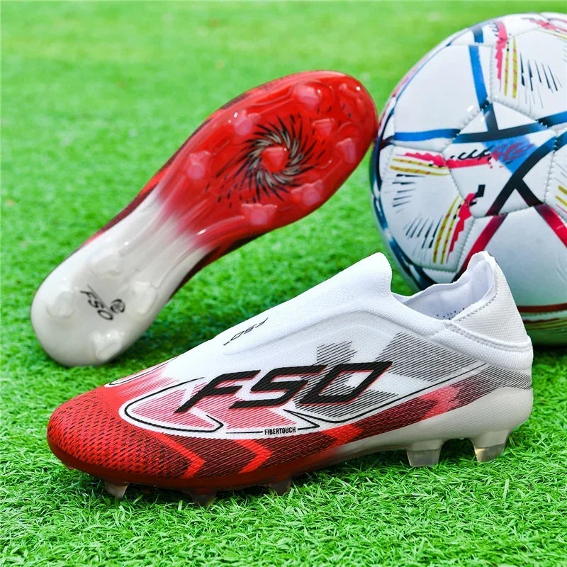 Nouvelles chaussures de football pour hommes, chaussures de futsal antidérapantes pour matchs en extérieur, chaussures de soccer ultralégères, chaussures de sport de haute qualité, chaussures à cheville haute et respira