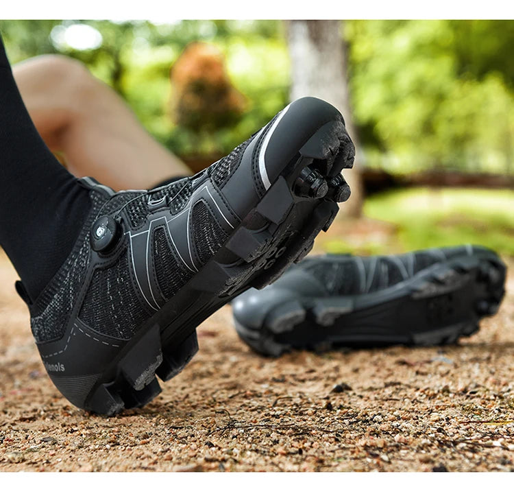 Mountain Bike Shoes Mens Cycling Shoes Quick Ratchet Buckle Compatible with SPD System Pedal for Indoor Outdoor Women MTB Shoes