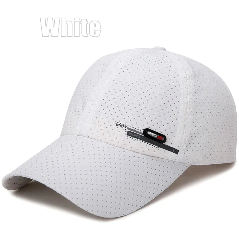 Summer New Breathable Perforated Quick-Drying Hat For Men Fishing Sun Protection Baseball Cap Cycling Travel Sports Hat