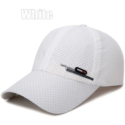 Summer New Breathable Perforated Quick-Drying Hat For Men Fishing Sun Protection Baseball Cap Cycling Travel Sports Hat
