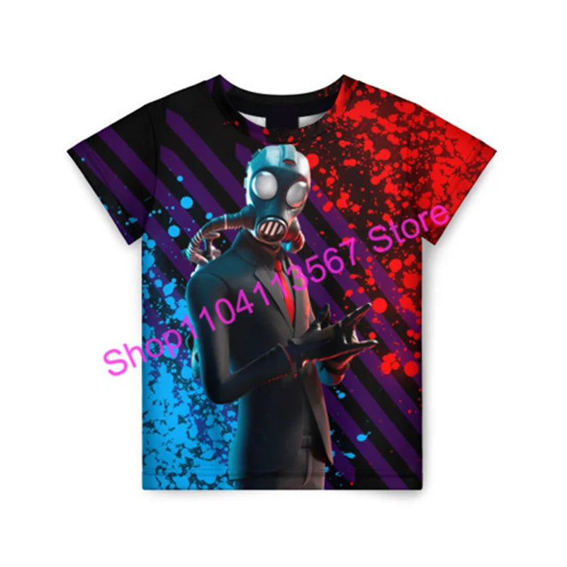 Christmas 3D T-shirt Zero Triggerfish F-Fortnited T Shirt Competitive Game Streetwear Kids Boys and Girls Harajuku Teen Tees