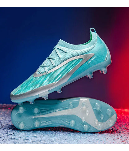 Botas de fútbol para hombre, tacos de exterior transpirables para adultos, antideslizantes, zapatillas deportivas de fútbol con tacos largos para entrenamiento y partido, cómodas para chicos