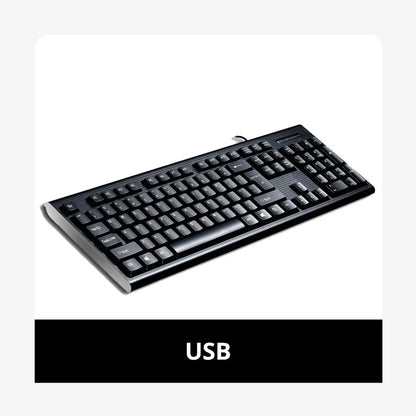 Q9 Einzelne Tastatur USB, quadratischer Anschluss, für Büro und Zuhause, PS2-Rundanschluss, kabelgebunden, für Desktop-Computer