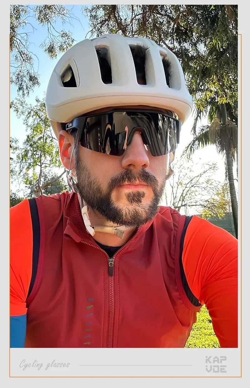 Kapvoe fotokromatiske cykel solbriller til mænd, briller, mode, mountainbike, udendørs, landevejscykling, beskyttelsesbriller, sportsbriller, MTB-cykel