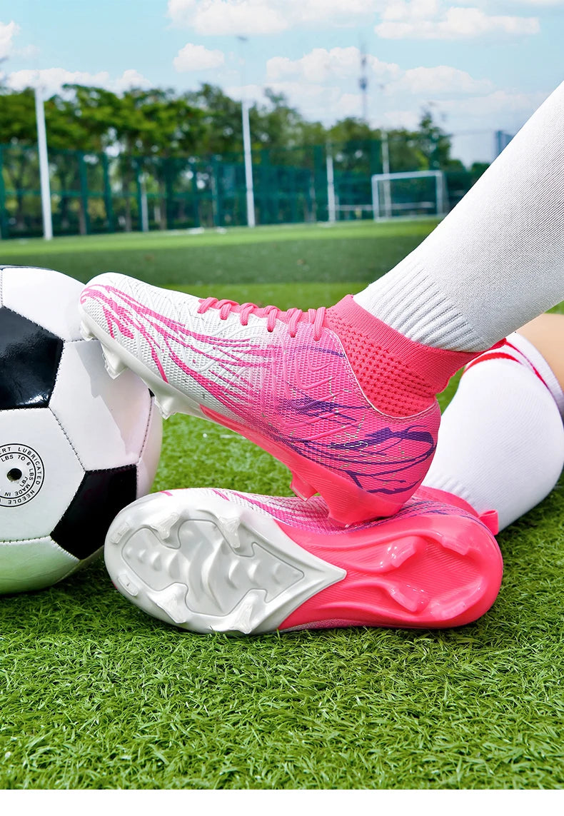 Chaussures de football à crampons FG pour terrain ferme, coupe basse, à lacets, pour hommes, professionnelles, antidérapantes, résistantes à l'usure, pour entraînement sur herbe naturelle