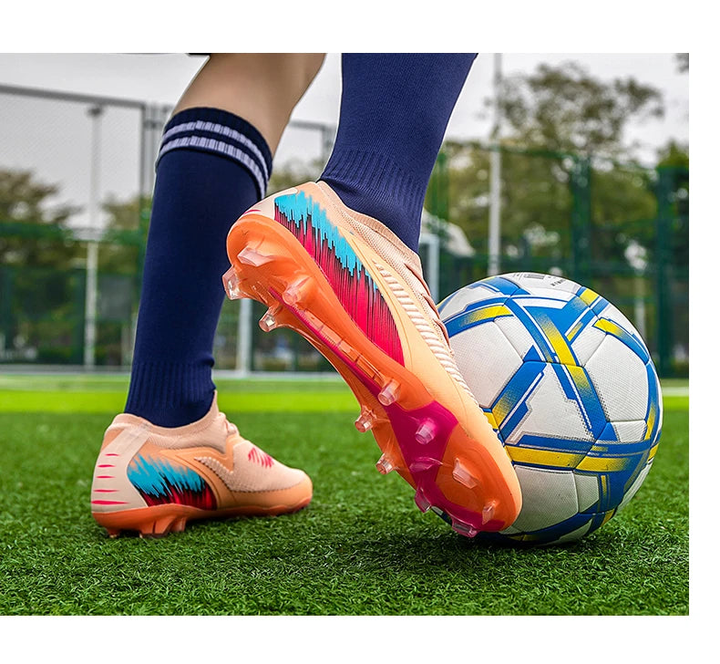 New Men's Football Boots Shoes Match Training Soccer Shoes Non-Slip Cleats Long Spikes FG Ultralight Outdoor Sneakers Drop Shipping