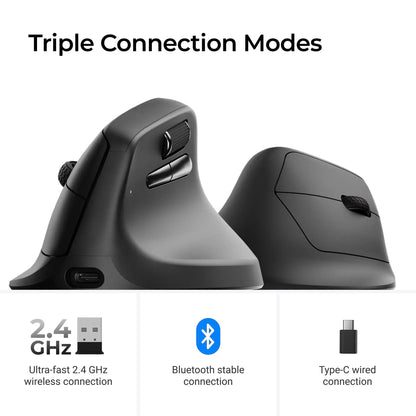 Keychron M5 Wireless Ergonomic Mouse with 8K Polling Rate, Bluetooth & 2.4GHz, 26K DPI Optical Sensor, Rechargeable Vertical Mouse
