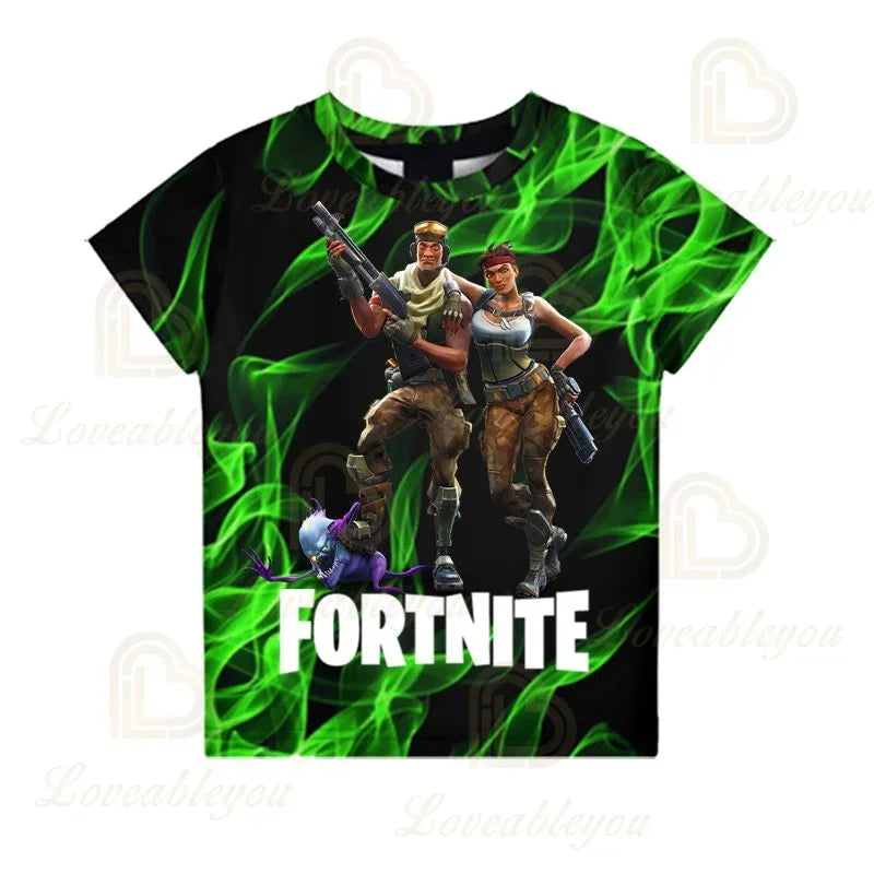 T-shirt Battle Royale Fortnite Victory per bambini, top per bambine e bambini, abbigliamento Harajuku, magliette 3D per bambini, 2025 NUOVO DESIGN