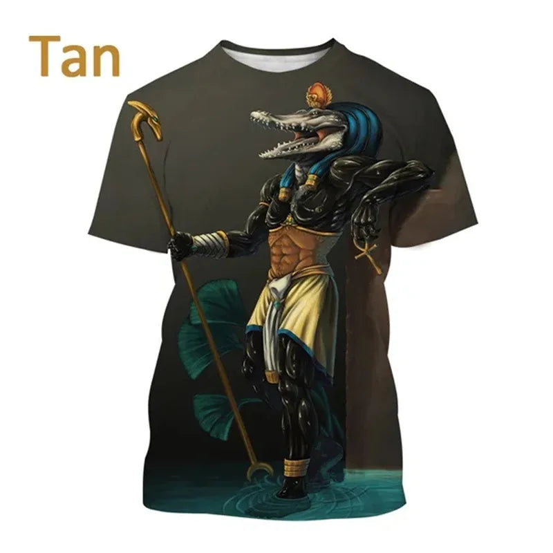 Grim Reaper Anubis Tee Shirts 3D Printed Ancient Egyptian God T Shirt Eye of Egypt Pharaoh Fashion Harajuku Short Sleeve T-shirt