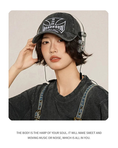 Unisex-baseballkasketter i brudt stil med broderet bull's-eye-kors, solskærm, personlige og alsidige kasketter med skygge, street fashion, hiphop