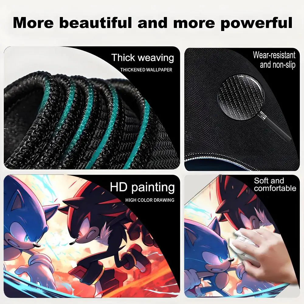 Anime Sonic The Hedgehog Mouse Mat Desk Mat With Pad Gaming Accessories Prime Gaming XXL Keyboard Pad Padding Mat