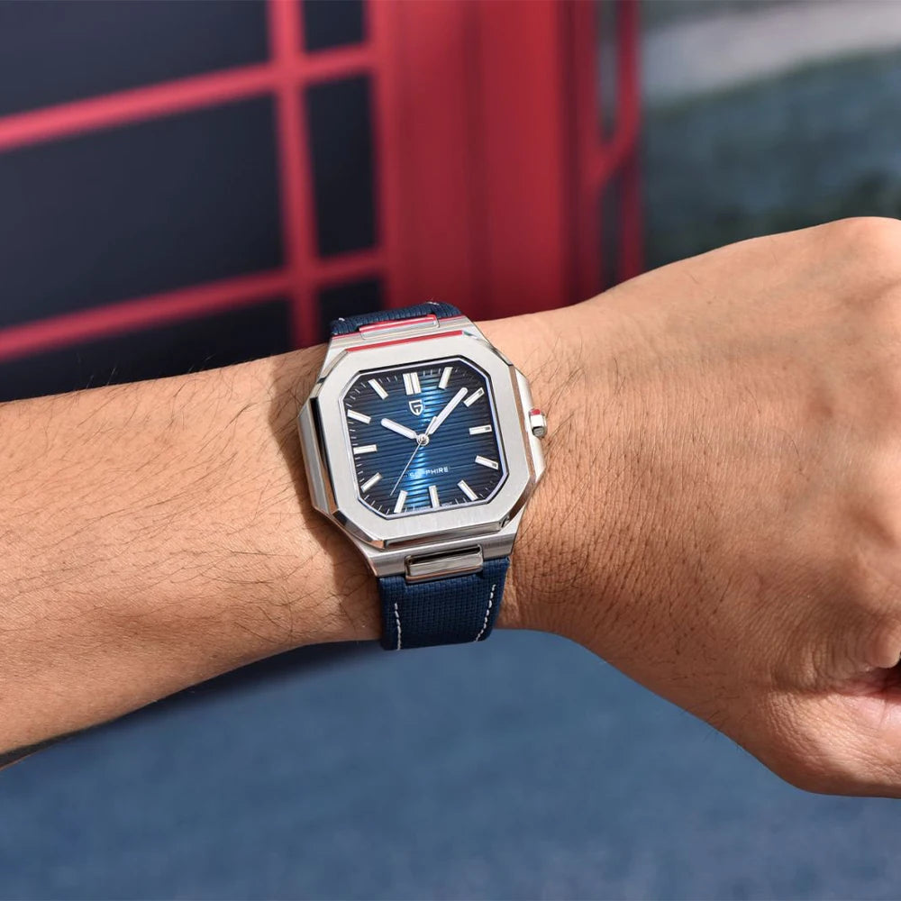 2026 Neue PAGANI DESIGN quadratische Luxus-Quarzuhr für Herren, AR-Saphirglas, japanisches Uhrwerk, leuchtende Herrenuhr, vollständig aus 316L-Edelstahl