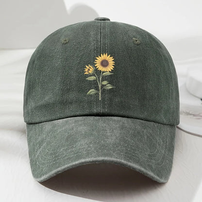 Retro Sunflower Pattern Baseball Hat Dad Hat, Suitable for Outdoor Sports, Fishing and Camping, Hiking Hat