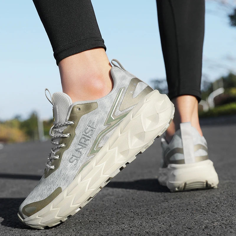 Unisex Running Shoes Mesh Breathable Anti-Slip Lightweight Casual Sports Sneakers Grip Comfortable Outdoor Trainer Footwear