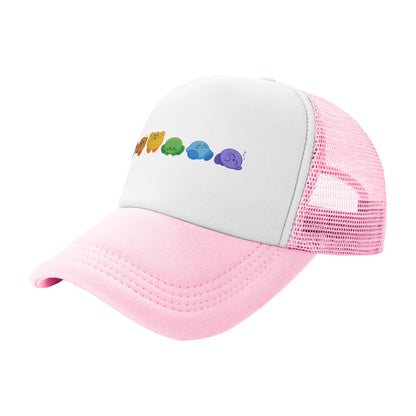 Kirbys за възрастни, шапки „Rainbow Trucker“, винтидж бейзболни шапки от мрежа, шапки със закрепваща се лента, шапки „Dad Hat“, шапки за слънце, дишащи спортни шапки, на едро, нови