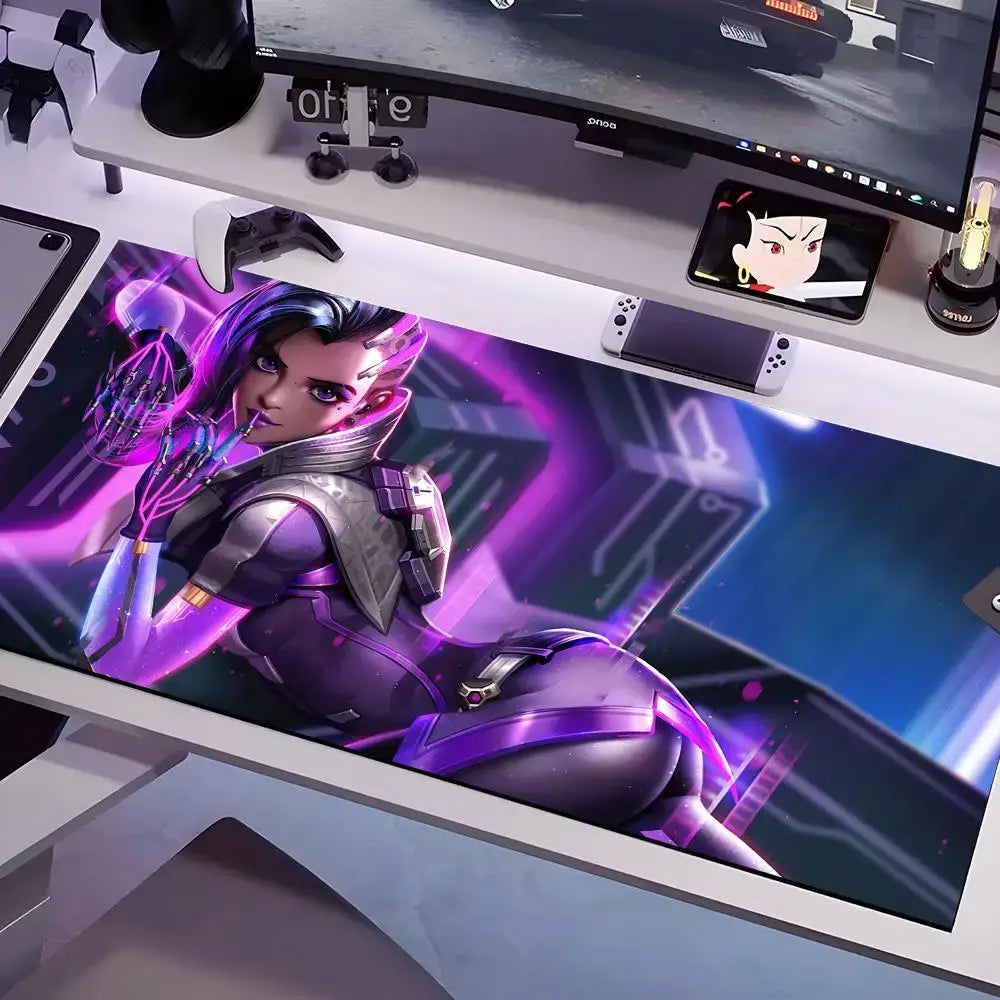 Tappetino mouse Overwatch in più misure, grande e quadrato, per computer, ufficio e gaming, tappetino da tavolo in gomma antiscivolo