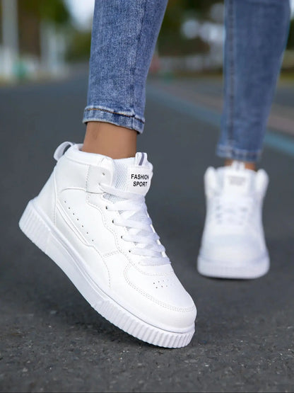 New Style Men’s Casual Leather Shoes, Trendy, Breathable, Versatile Sports White Sneakers, Leather Trendy Shoes