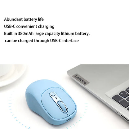 Lenovo Xiaoxin M3 Bluetooth Wireless Mouse, Rechargeable Silent Office Mouse with Triple Bluetooth Connectivity, Adjustable DPI, Twilight Gray
