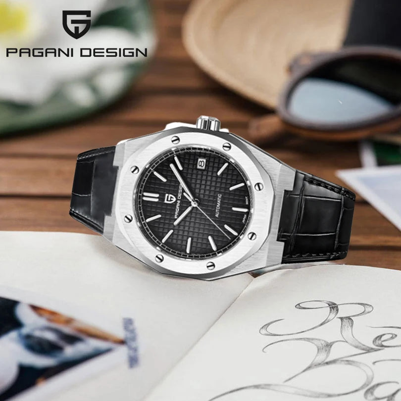 PAGANI DESIGN 8215 Men's Automatic Mechanical Watch 40MM Sapphire Stainless Steel Waterproof 10Bar Luminous C3 Reloj Hombre