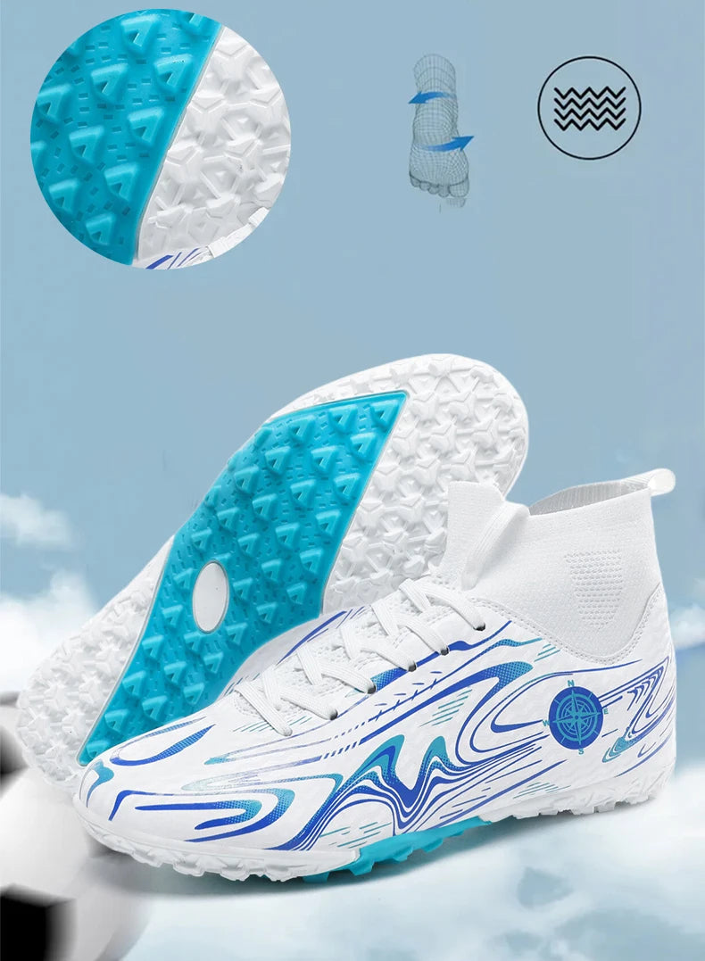 Chaussures de football professionnelles antidérapantes pour enfants, chaussures de sport d'extérieur pour garçons, baskets de futsal pour matchs et entraînements