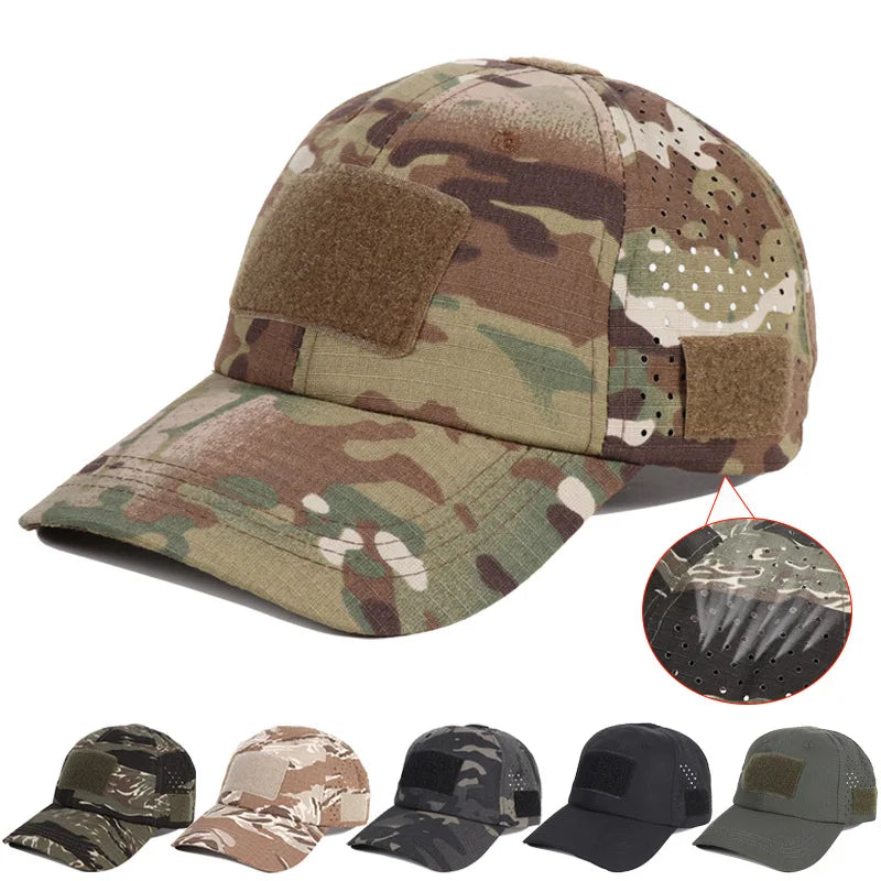 1 stk. Ny camouflage-baseballkasket til mænd, åndbar solhat til udendørs sport, jagt, vandreture, camping, strand og fiskeri