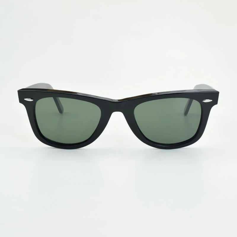 Klassiske solbriller med glaslinser Acetat-solbriller til mænd Y-2140 Design med dobbelt nitte Elegante firkantede UV-solbriller til kvinder