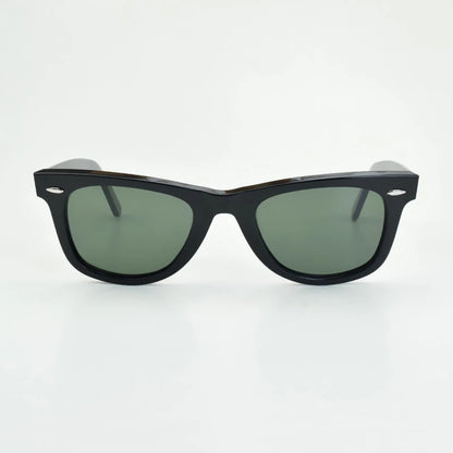 Klassiske solbriller med glaslinser Acetat-solbriller til mænd Y-2140 Design med dobbelt nitte Elegante firkantede UV-solbriller til kvinder