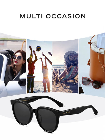 CAPONI Brand Design Sunglasses For Women Fashion Retro Girls Eye Shades Korea Style Polarized Sun Glasses UV Protection BH31031