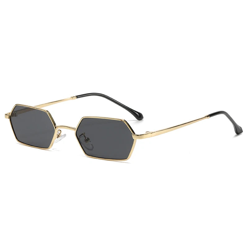 New Personalized Small Frame Polygon Sunglasses Retro Women Square Sun Glasses Fashion Men Street Photography Eyeglasses