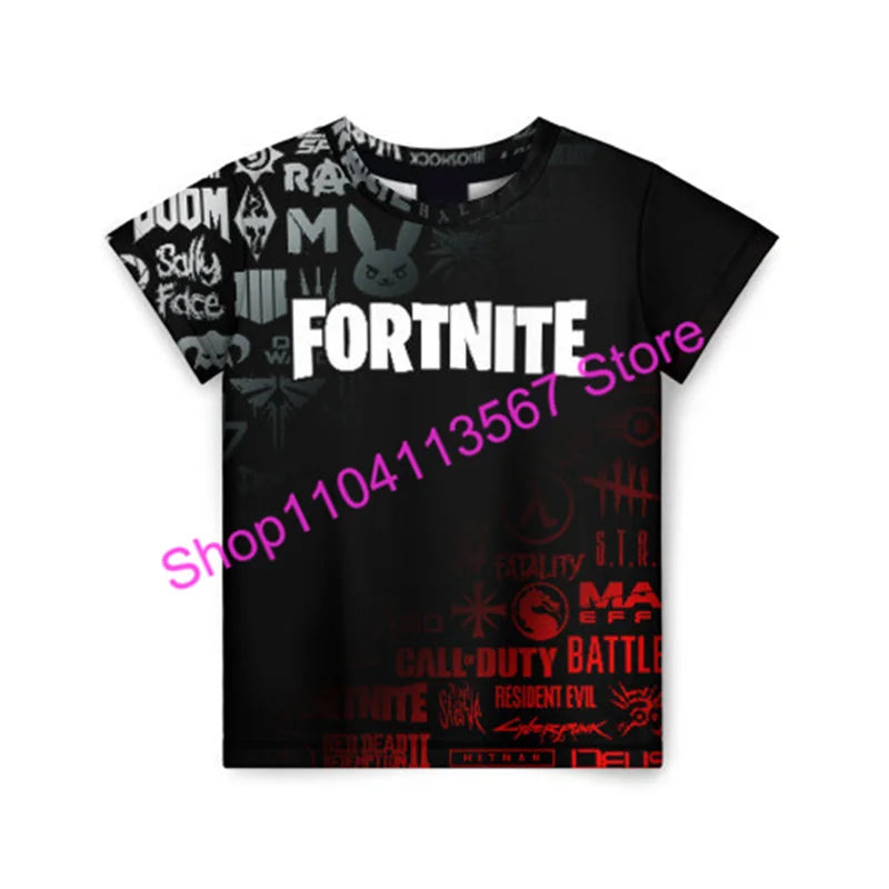 Christmas 3D T-shirt Zero Triggerfish F-Fortnited T Shirt Competitive Game Streetwear Kids Boys and Girls Harajuku Teen Tees