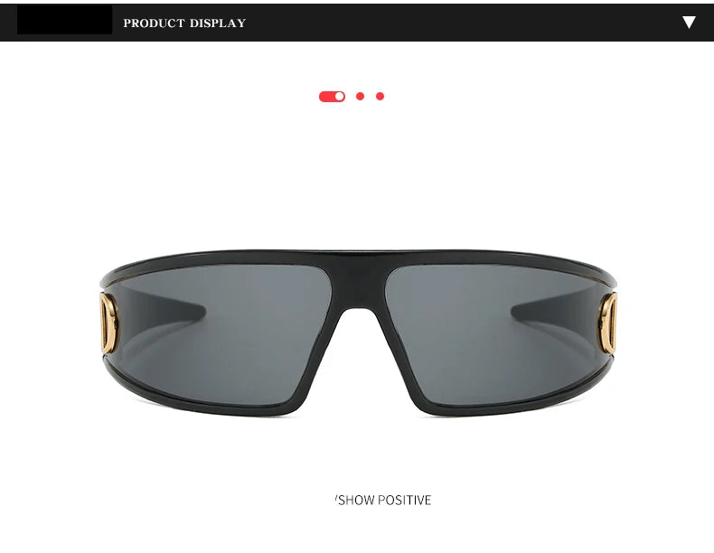 2pcs Luxury Headband Sunglasses Internet Celebrity Personalized Street Photography Concave Styling Outdoor UV Resistant Glasses