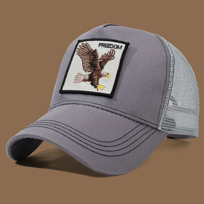 Gorra de camionero unisex con águila bordada y aplique: ideal para el día a día, para hacer deporte y como protección solar