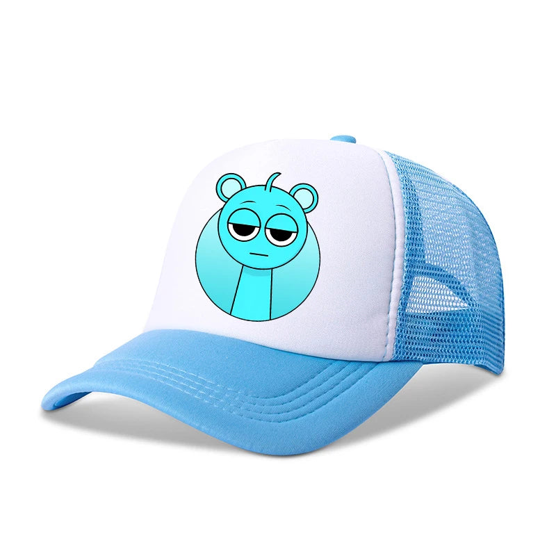 Sprunkis drenge- og pigebørn, tegneserie-baseballkasketter, hiphop-hatter til børn, åndbare mesh-hatte, søde anime-solhatte, solskærmkasketter, fødselsdagsgaver