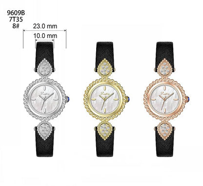 UTHAI Women Watch Light Luxury Brand Shell Faced Diamond Watches Waterproof Leather Strap Ladies Fashion Quartz Wristwatch gift