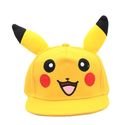 Pokémon-baseballkasket, Pikachu-hat, Pokémon-cosplay-hiphop-kasket til piger, drenge, børn, anime-figurer, legetøj, gave, tegneseriehat
