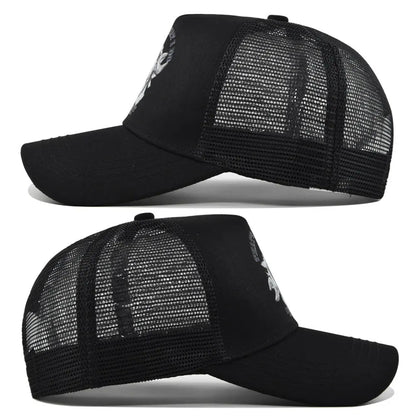 Gorra de béisbol de moda para primavera-verano, de malla estampada y transpirable, con logotipo personalizado para hombres, mujeres y parejas; gorra con visera, casquette.