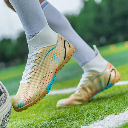 Men’s Outdoor Football Boots Professional Training Soccer Shoes Soccer Cleats Turf Futsal Match Grass Unisex Non-Slip Breathable