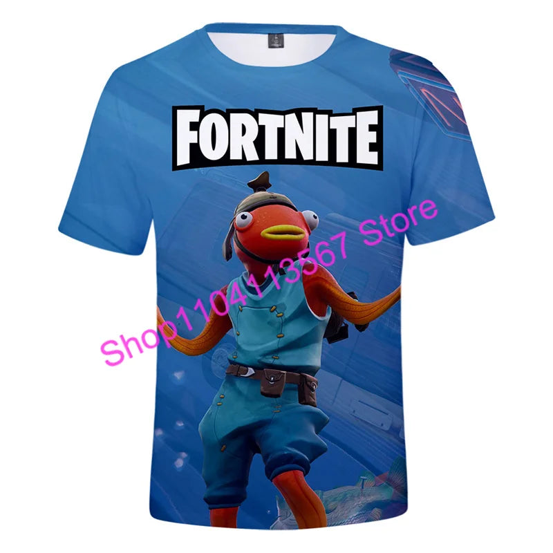 Christmas 3D T-shirt Zero Triggerfish F-Fortnited T Shirt Competitive Game Streetwear Kids Boys and Girls Harajuku Teen Tees