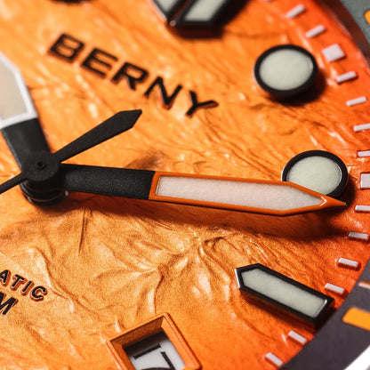 BERNY Diver Automatic Watches Men's Luxury Sapphire 316L Stainless Steel Mechanical Watch 42MM 200M Waterproof Diving Men's Watch